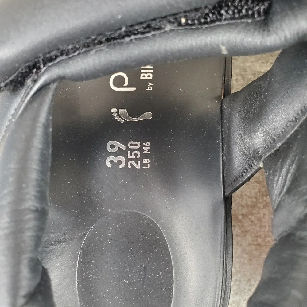 Birkenstock Papillio Theda Womens Sandals Sz 8 Narrow‎ Black Leather Ankle Strap